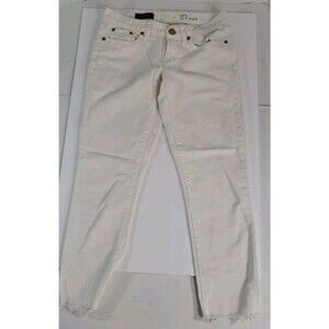 J.CREW White Toothpick Ankle Skinny Jeans Womens 28 Waist 26 Inseam Cropped Fray